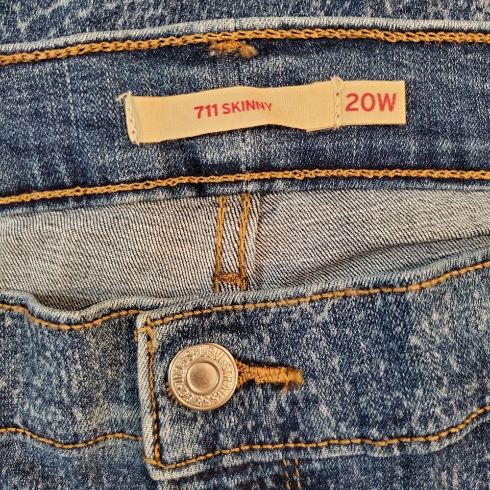 Levi's 711 Skinny Jeans Womens Size 20W S Blue Wash Mid Rise Strechy Denim - Picture 10 of 12